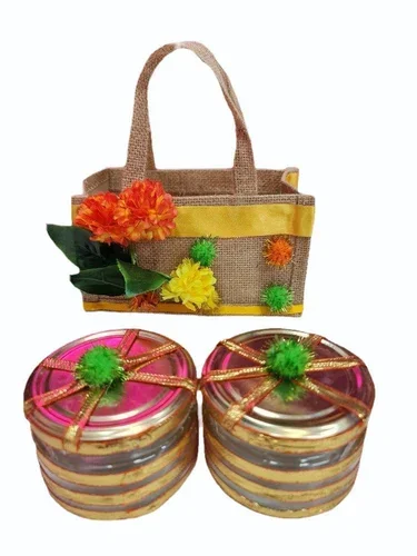 Jute Bag With Two Jar